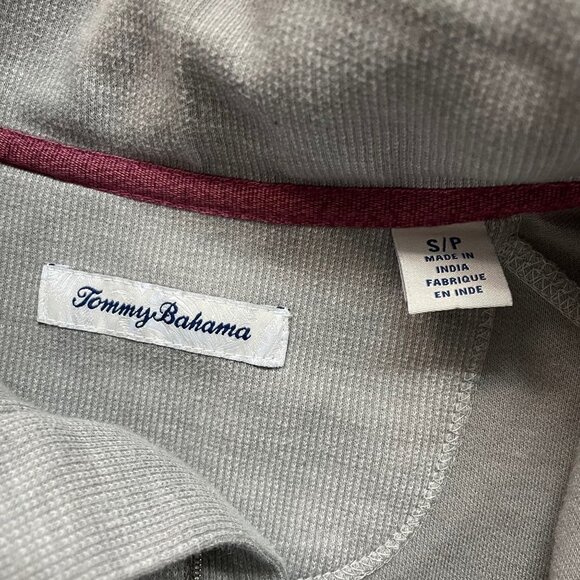 Tommy Bahama Gray Pullover Sweater Mens Size Small Quarter‎ Zip Pocket Casual - Picture 6 of 6